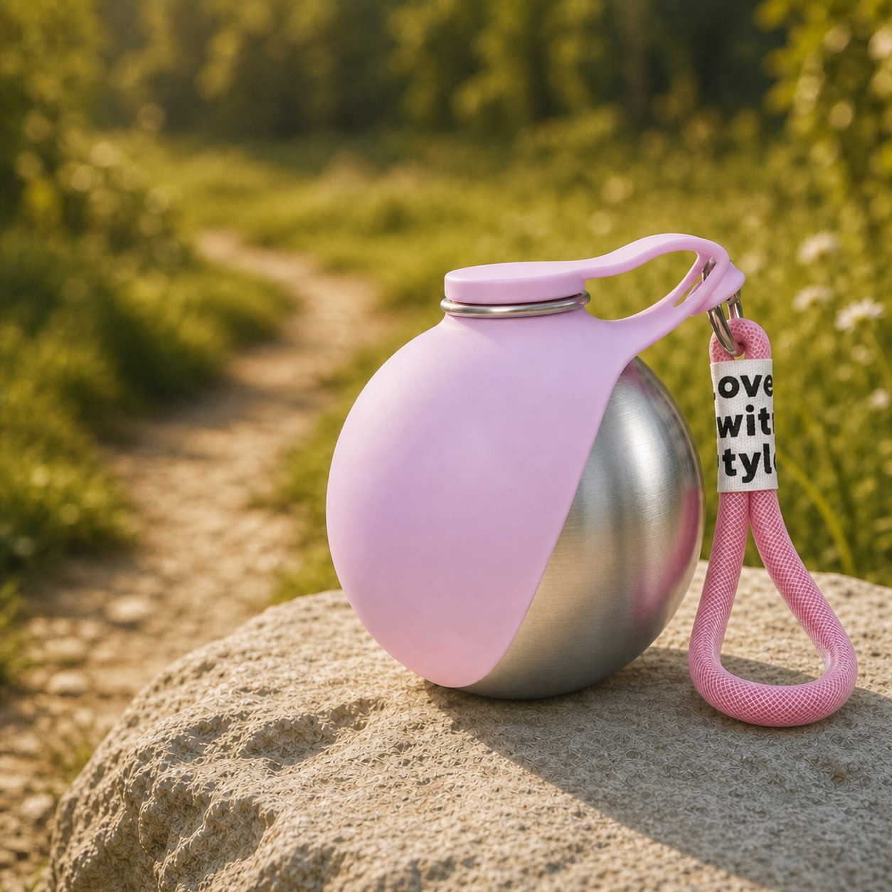 Trailbound insulated dog water bottle in Trail Rose